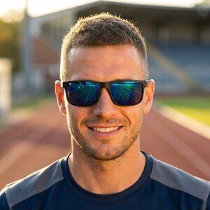 NEW MENS NITROGEN Sporty Classic Edgy Designer Style Sunglasses Black and Blue